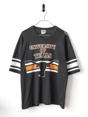 Super Rare True Vintage 80's University Of Texas Jersey Cut & Sew Shirt